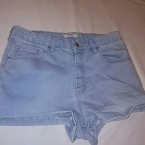 light washed shorts
